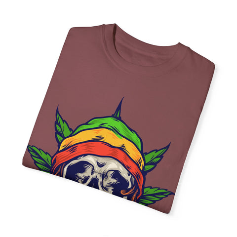 Skull & Leaf Graphic Unisex T-Shirt - Perfect for Festivals & Casual Wear
