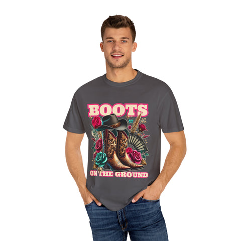 Western Style Graphic Tee - "Boots on the Ground"