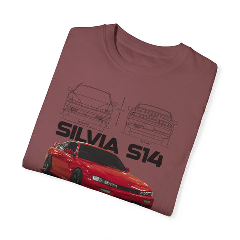 Retro Car Art Unisex Garment-Dyed T-shirt - SILVIA 514 Graphic Tee