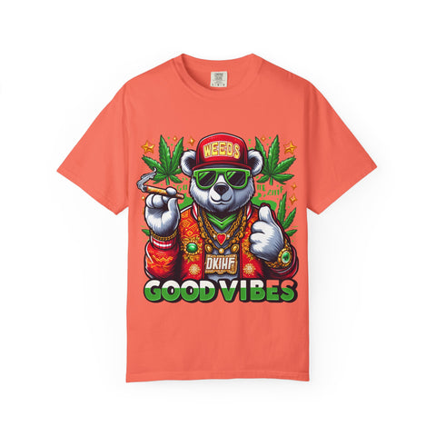 Good Vibes Panda T-Shirt - Unisex Garment-Dyed Tee for Chill Days
