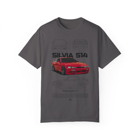 Retro Car Art Unisex Garment-Dyed T-shirt - SILVIA 514 Graphic Tee