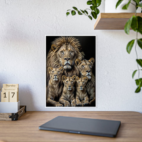 Majestic Lion Family Gloss Poster - Wildlife Wall Art for Home Decor