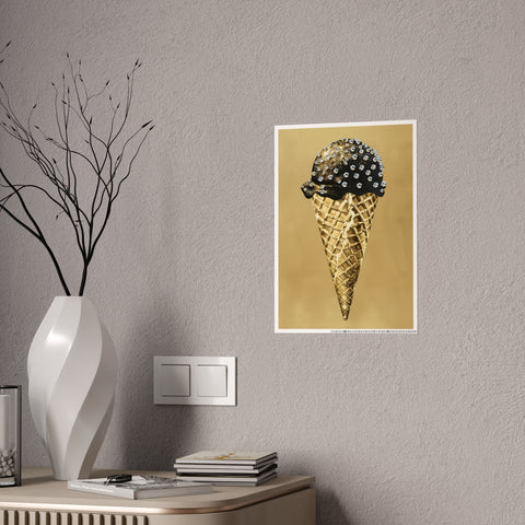 Glamorous Ice Cream Art Print - Glossy Poster for Chic Home Decor