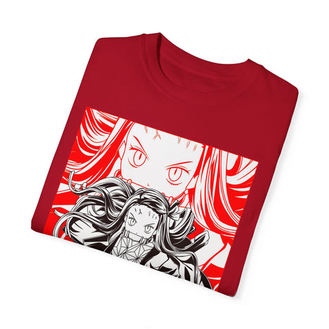 Anime-Inspired Unisex Garment-Dyed T-Shirt - Bold Character Design