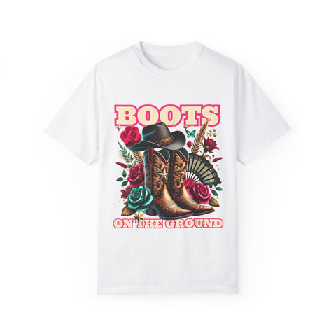 Western Style Graphic Tee - "Boots on the Ground"