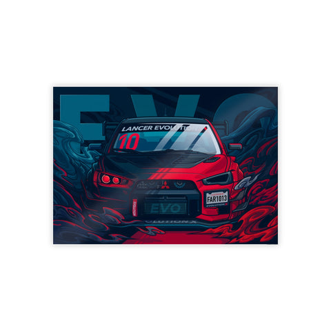 Lancer Evolution Gloss Poster - Retro Car Artwork for Auto Enthusiasts