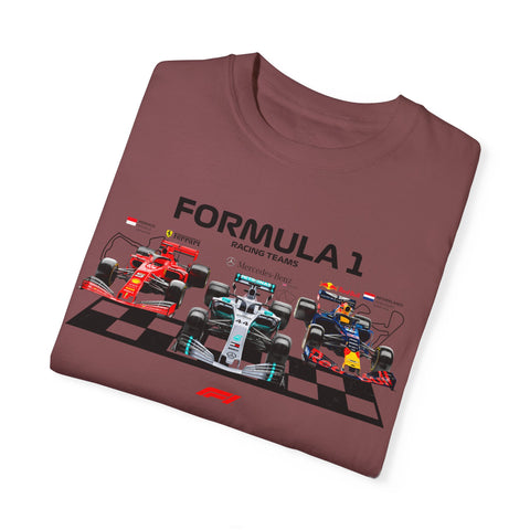 Formula 1 Racing Unisex Garment-Dyed T-shirt - Perfect for Fans and Race Day