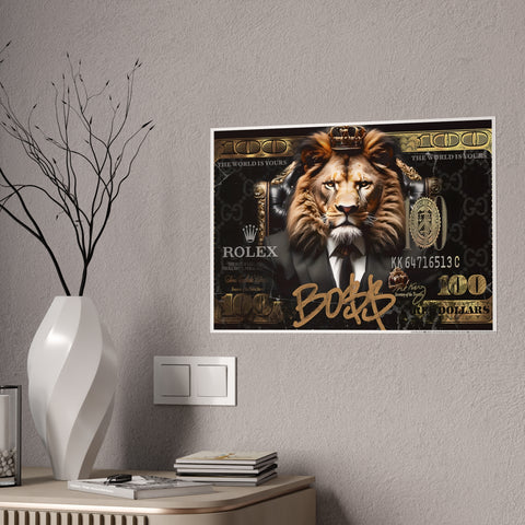 Boss Lion Gloss Poster - Motivational Wall Art for Ambitious Spaces