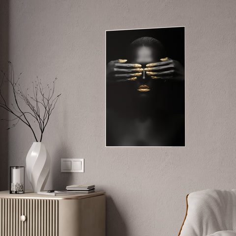 Elegant Gloss Poster - Black & Gold Art for Modern Decor