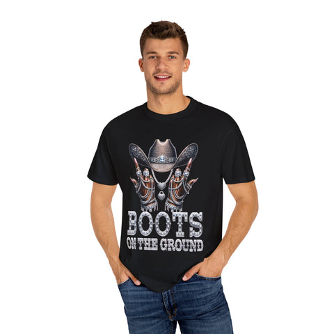 Country-Inspired Unisex T-Shirt - 'Boots on the Ground' Design