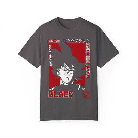Unisex Garment-Dyed T-Shirt - Dark Future Saiyan Rose Design