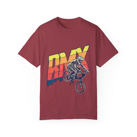 BMX Rider Unisex Garment-Dyed T-Shirt | Retro Cycling Style