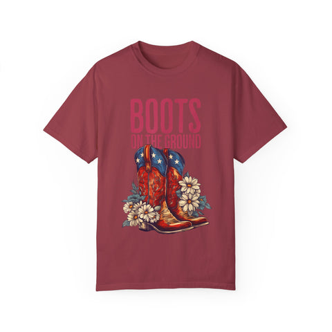 Vintage Western Boots Graphic T-Shirt - "Boots on the Ground"