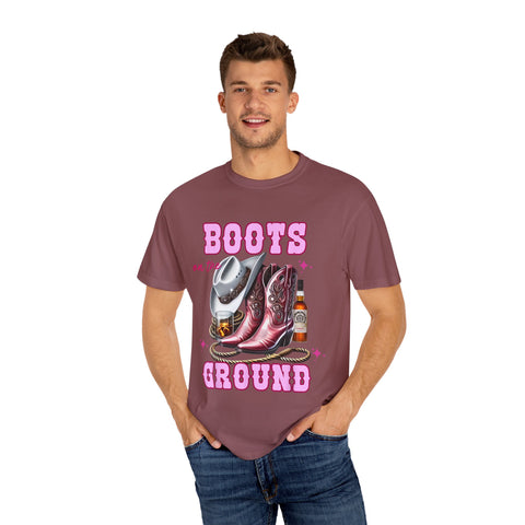 Unisex Garment-Dyed T-shirt - "Boots on the Ground" Country Vibe Tee