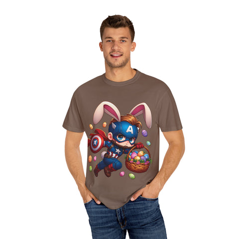 Easter Bunny Captain T-Shirt - Fun Unisex Garment-Dyed Tee