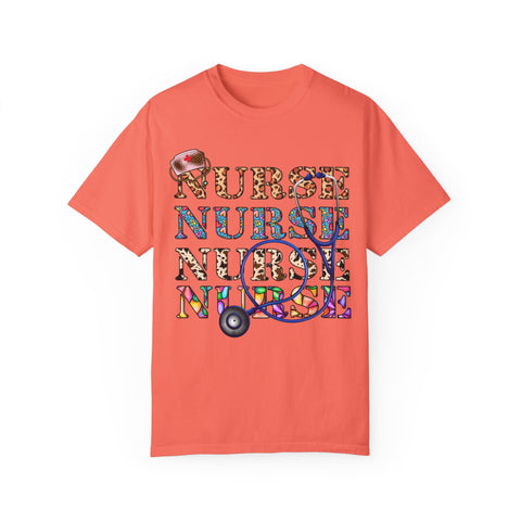Colorful Nurse T-Shirt - Unisex Garment-Dyed Tee for Healthcare Workers
