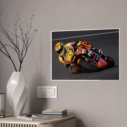 Vibrant Motorcycle Art Print - Gloss Poster for Racing Fans
