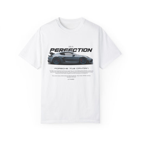 Unisex Garment-Dyed T-Shirt - 'This is Perfection' Porsche 718 Cayman Tee