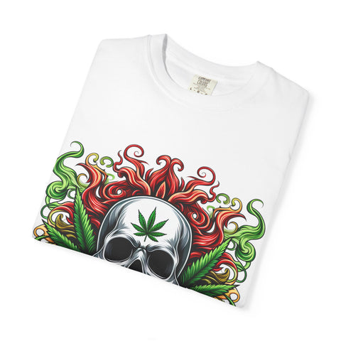 Unisex Skull & Cannabis Graphic T-Shirt - Edgy Streetwear Style