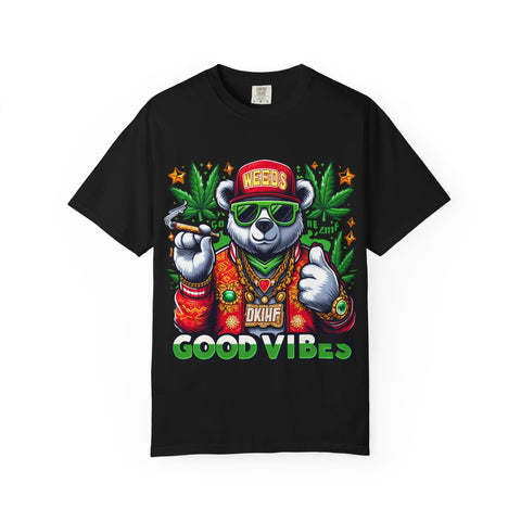 Good Vibes Panda T-Shirt - Unisex Garment-Dyed Tee for Chill Days