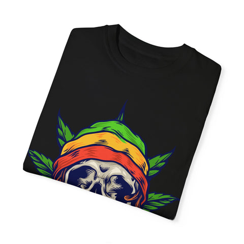 Skull & Leaf Graphic Unisex T-Shirt - Perfect for Festivals & Casual Wear