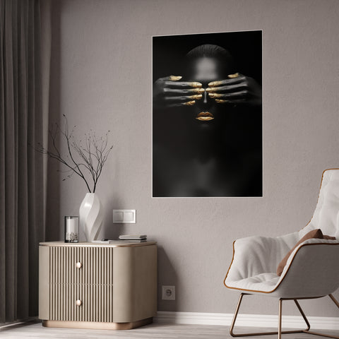 Elegant Gloss Poster - Black & Gold Art for Modern Decor