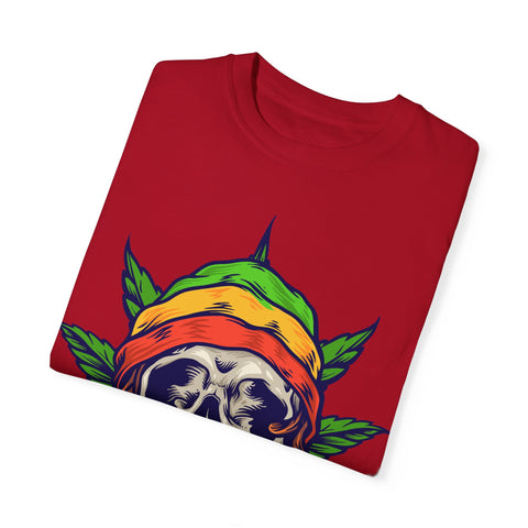 Skull & Leaf Graphic Unisex T-Shirt - Perfect for Festivals & Casual Wear