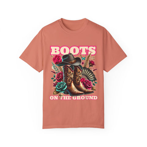 Western Style Graphic Tee - "Boots on the Ground"