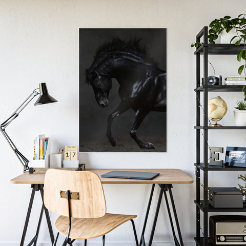 Elegant Horse Gloss Poster - Dramatic Equine Art for Home Decor