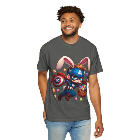 Easter Bunny Captain T-Shirt - Fun Unisex Garment-Dyed Tee
