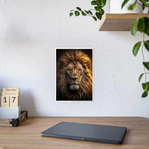 Majestic Lion Gloss Poster - Bold Animal Art for Home Decor