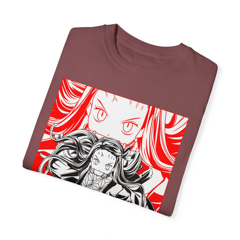 Anime-Inspired Unisex Garment-Dyed T-Shirt - Bold Character Design