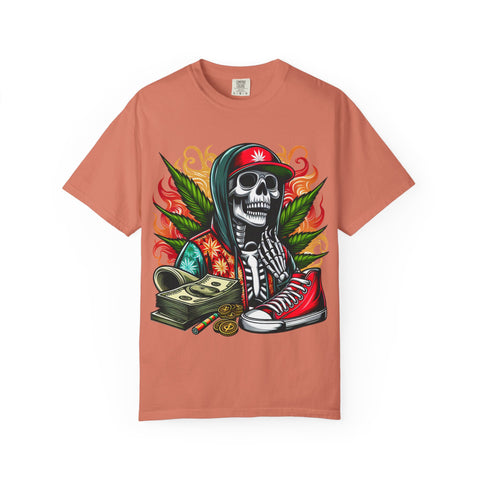Chill Vibes Skull Graphic T-Shirt – Unisex Garment-Dyed Tee