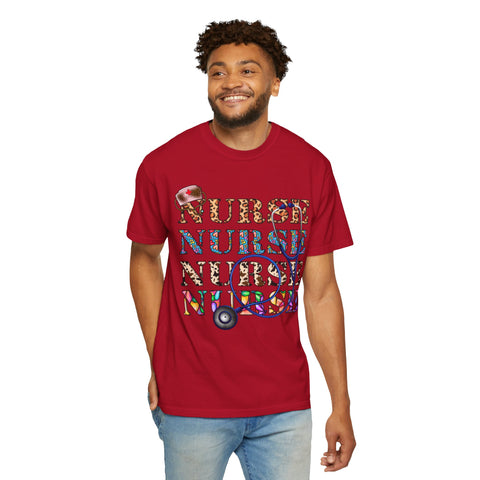 Colorful Nurse T-Shirt - Unisex Garment-Dyed Tee for Healthcare Workers