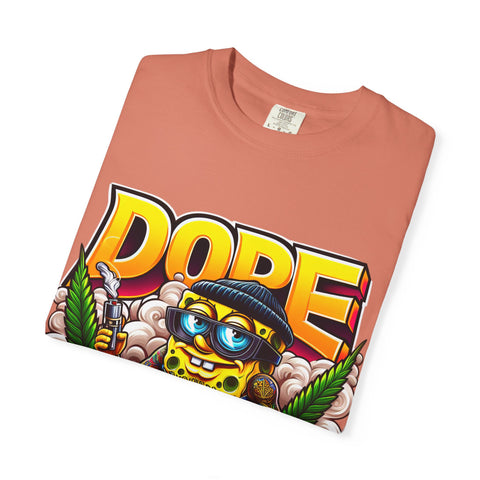 Unisex Garment-Dyed T-Shirt - Cool Cartoon ‘DOPE’ Design