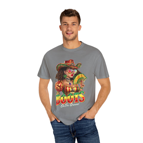 Colorful Boots Themed Unisex T-Shirt - Fun & Festive Design for Celebrations