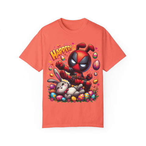 Funny Deadpool Easter T-Shirt - Unisex Garment-Dyed Tee for Comic Fans