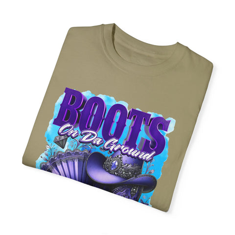 Unisex Garment-Dyed T-Shirt - "Boots On Da Ground" Graphic Tee