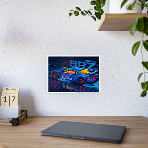 Subaru BRZ Gloss Poster - Colorful Racing Art for Car Enthusiasts
