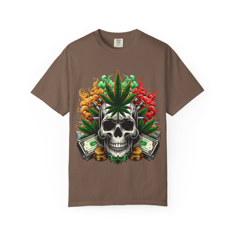 Skull & Cannabis Unisex T-Shirt - Bold Graphic Tee for Cannabis Enthusiasts