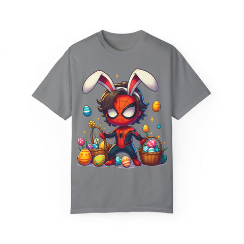 Easter Spider-Man T-Shirt | Unisex Garment-Dyed Tee for Kids & Fans