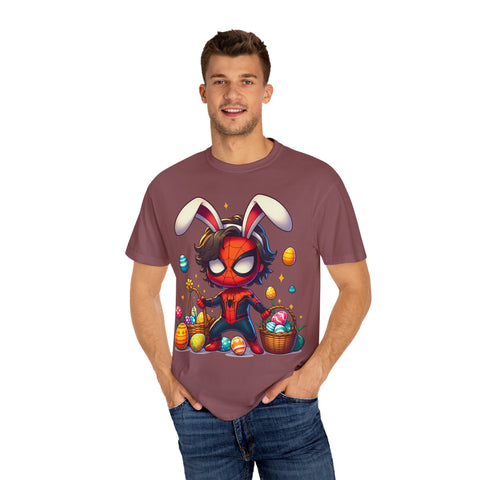 Easter Spider-Man T-Shirt | Unisex Garment-Dyed Tee for Kids & Fans