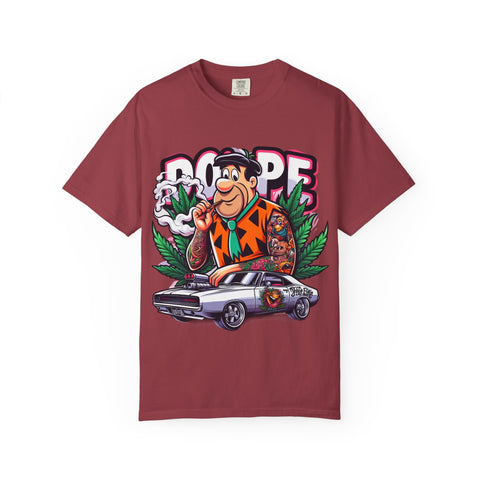 Retro Cool Unisex Garment-Dyed T-Shirt - 'Dope' Graphic with Classic Car
