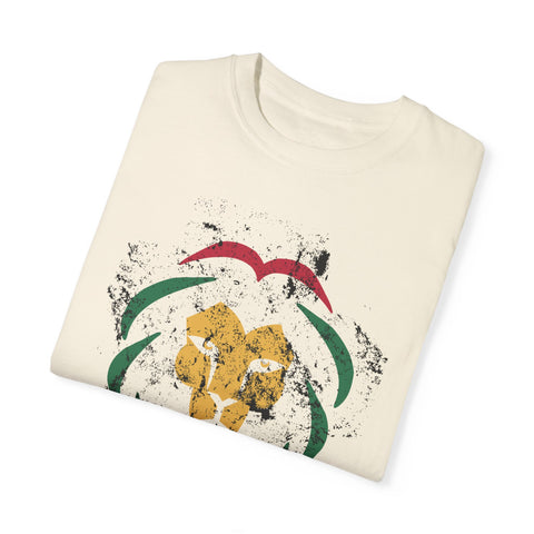 Reggae Lion Unisex Garment-Dyed T-Shirt - I Red I Blood I Love