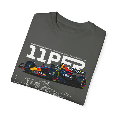 Racing-Inspired Unisex Garment-Dyed T-Shirt - 11P23 Design