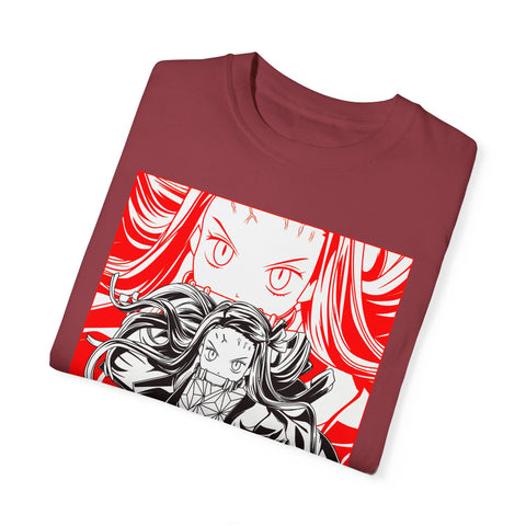 Anime-Inspired Unisex Garment-Dyed T-Shirt - Bold Character Design
