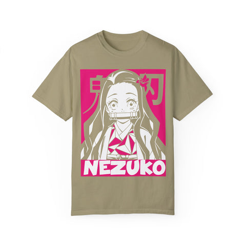Nezuko Anime T-Shirt - Unisex Garment-Dyed Tee for Fans