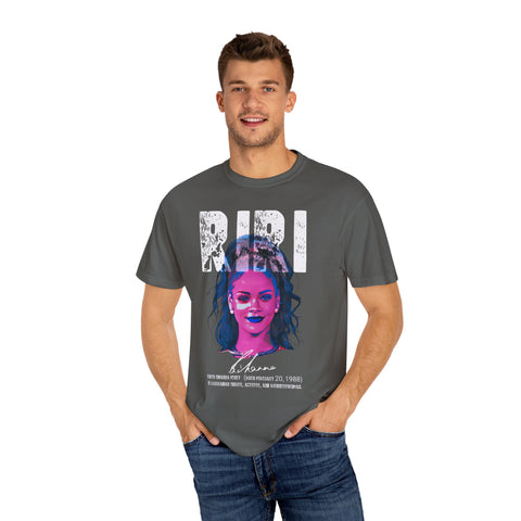 Riri Unisex Garment-Dyed T-Shirt - Trendy Graphic Tee for Music Lovers