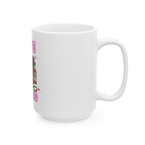 Retro Graphic Ceramic Mug - Perfect for Coffee Lovers & Gift Giving