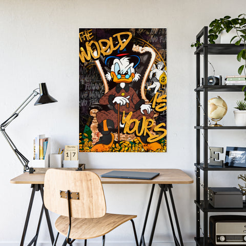 Glossy Art Poster - 'The World is Yours' Wall Decor